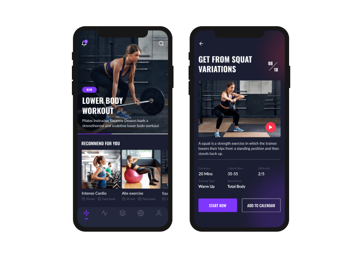 Fitness gym app image