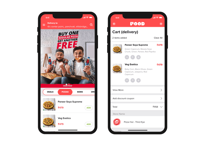 Food delivery app image