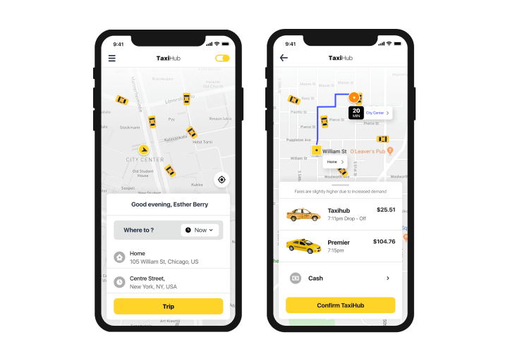 Taxi booking app image