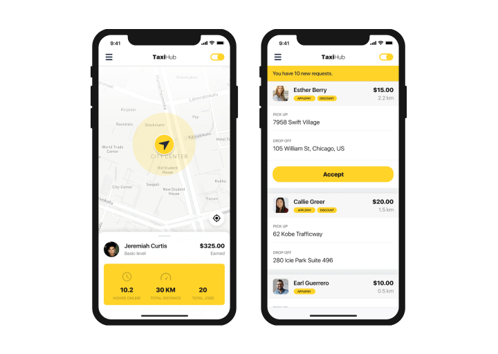 Taxi booking app image