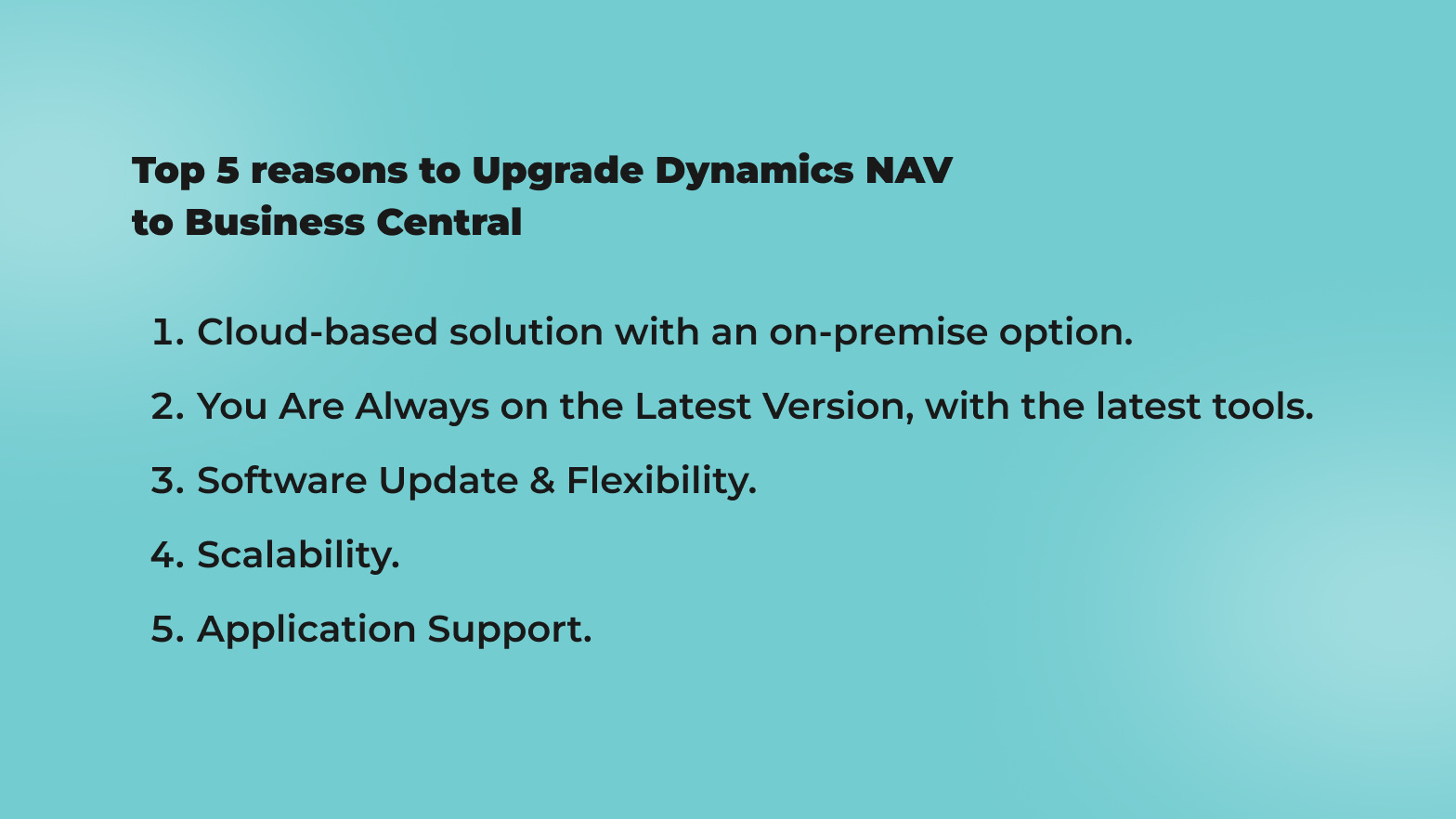  Top 5 reasons to Upgrade Dynamics NAV to Business Central 